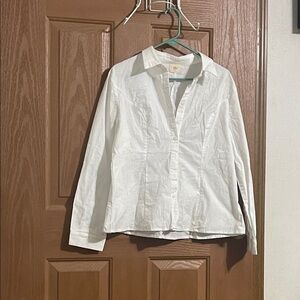 Elegant White Women's Button Down Shirt